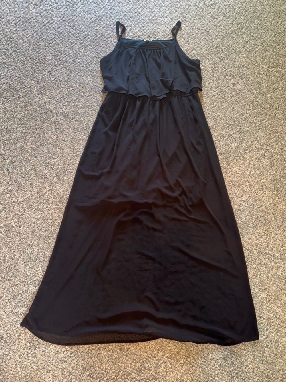 Eyeshadow Black Ruffled Bodice Maxi Dress